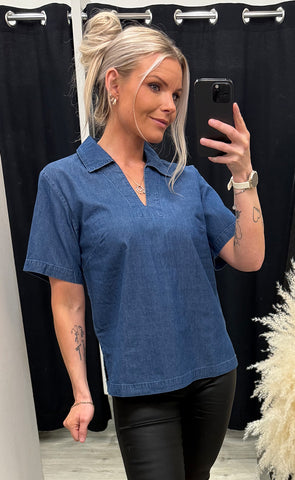 Kindra blouse 2 - clear blue denim