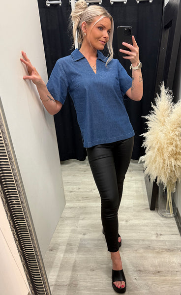 Kindra blouse 2 - clear blue denim