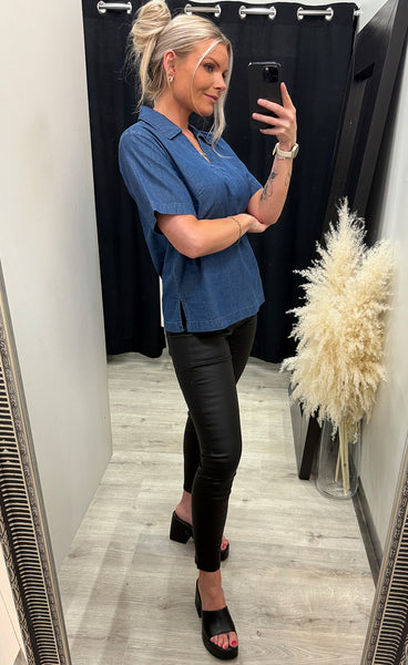 Kindra blouse 2 - clear blue denim