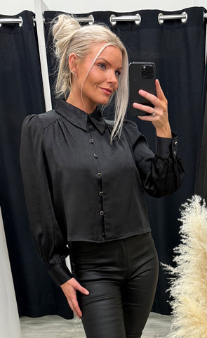Juliet satin blouse 357 - black