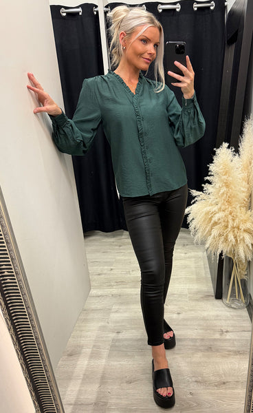 Kaia frill shirt - jungle green