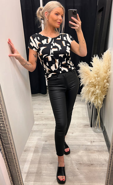 Flora tee 2 - black mix