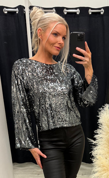 Glitter blouse 2560 - silver