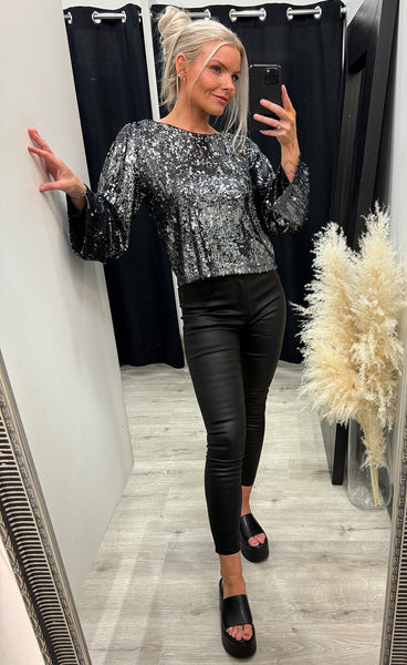 Glitter blouse 2560 - silver