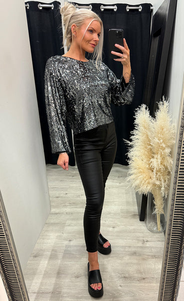 Glitter blouse 2560 - silver