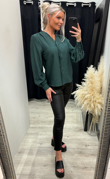 Kaia frill shirt - jungle green