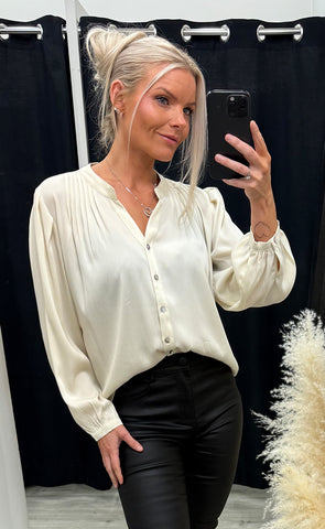 Lea satin blouse 8136 - ecru