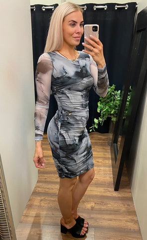 Hailey dress - grey gold