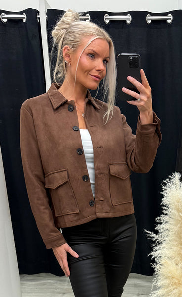 Suede jacket 81810 - choco