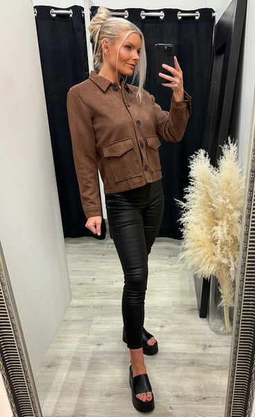 Suede jacket 81810 - choco