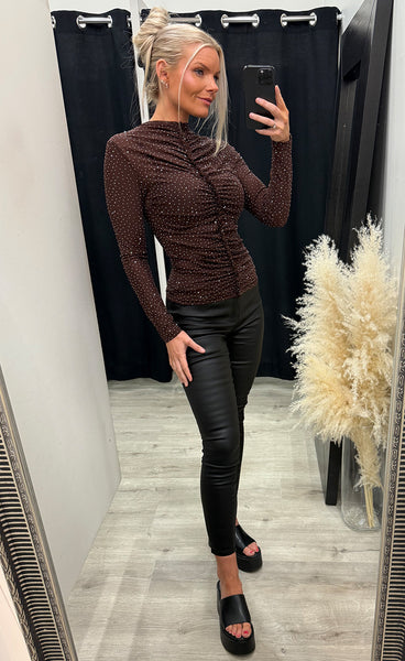 Glitter top 8751 - choco