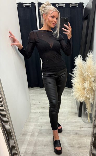 Glitter top 28746 - black