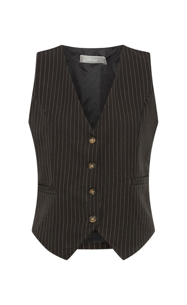 Diego waistcoat - black pinstripe