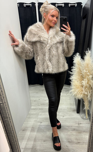 Loðjakki 7195 - beige