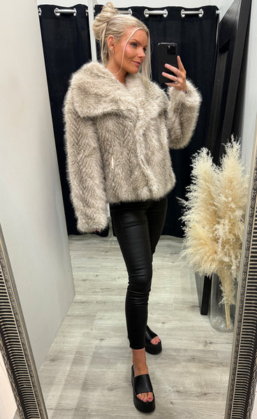 Loðjakki 7195 - beige