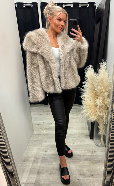 Loðjakki 7195 - beige