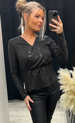 Loane blouse - black glitter