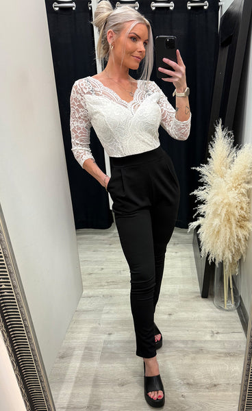 Regina jumpsuit - white/black