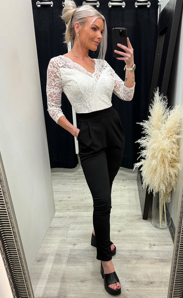 Regina jumpsuit - white/black