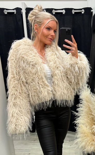 Loðjakki 112 - beige