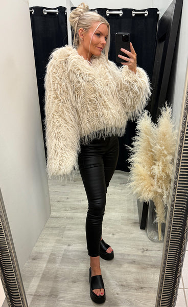 Loðjakki 112 - beige