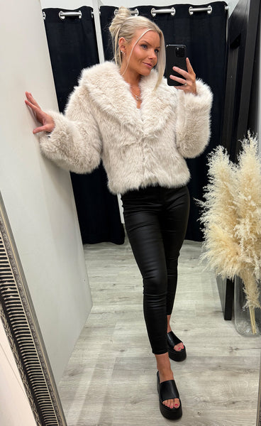 Loðjakki 1299 - beige