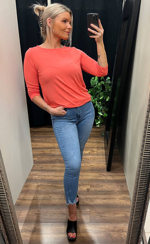 Floral 1 shirt - coral