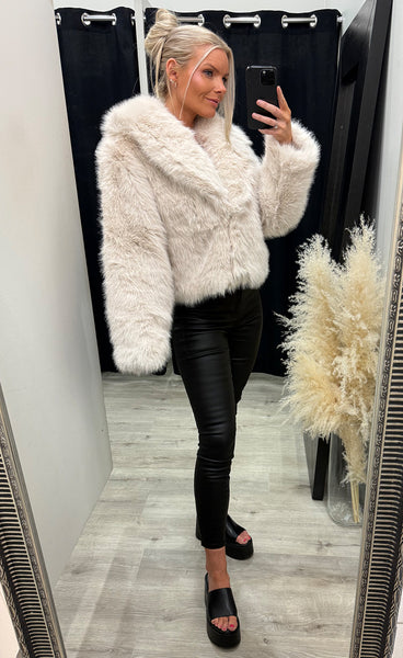 Loðjakki 1299 - beige