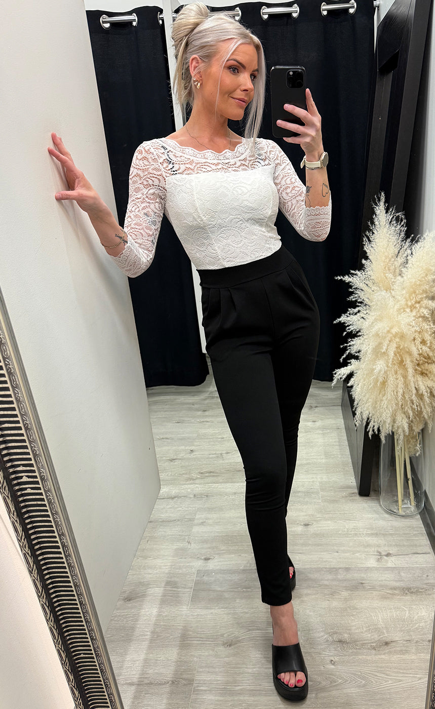 Cindy jumpsuit - white/black