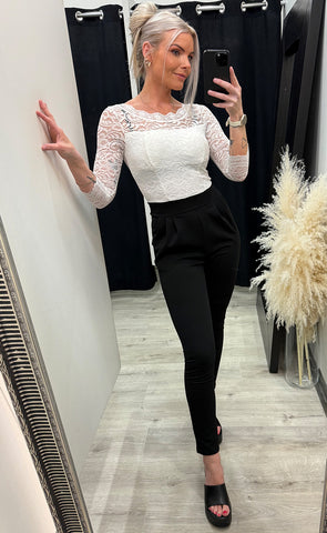 Cindy jumpsuit - white/black