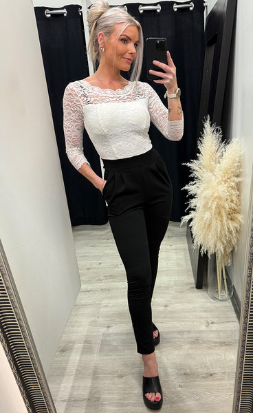 Cindy jumpsuit - white/black