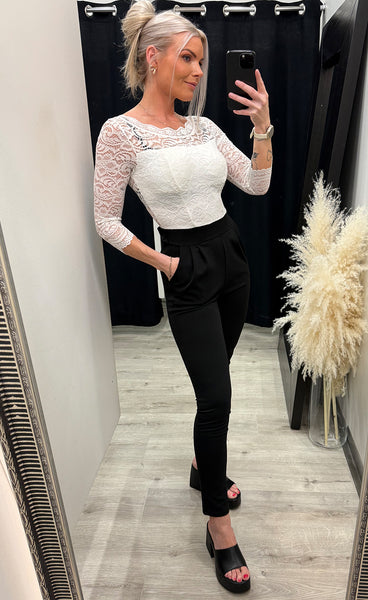 Cindy jumpsuit - white/black
