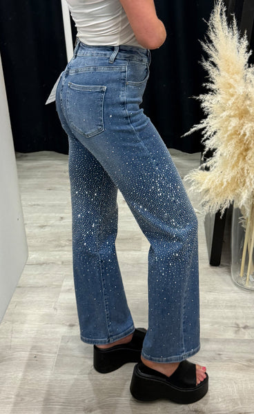 Teygju gallabuxur GLITTER 9205 - WIDE