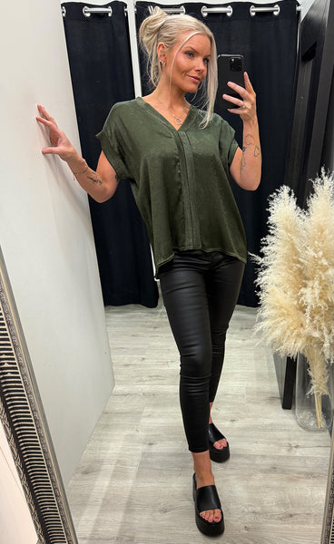 Hera satin top - olive