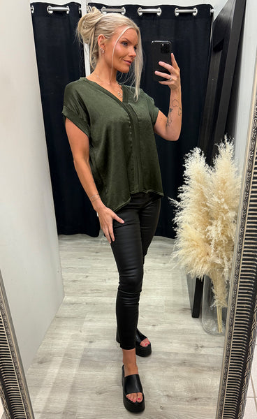 Hera satin top - olive