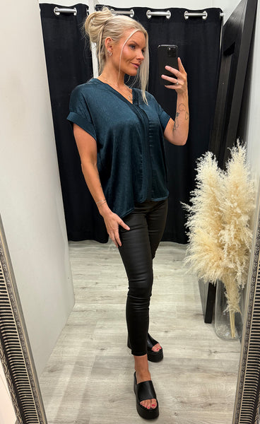 Hera satin top - azure