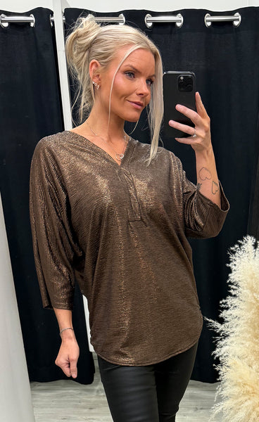 Lucy shimmer top - bronze