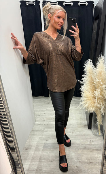 Lucy shimmer top - bronze