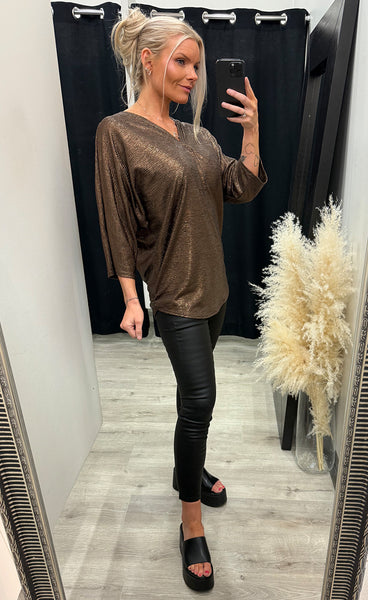 Lucy shimmer top - bronze