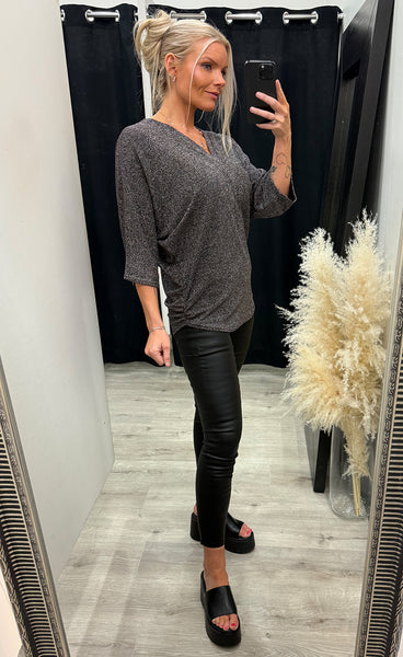 Lucy glitter top - silver