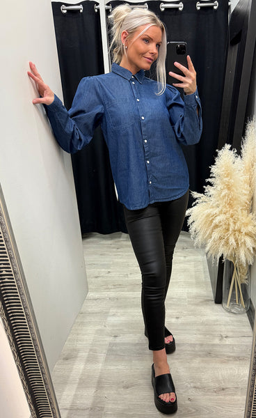 Borgie shirt 2 - washed dark blue