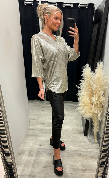 Lucy shimmer top - gold