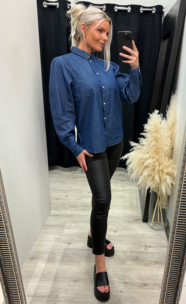 Borgie shirt 2 - washed dark blue