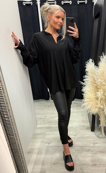 Blair blouse - black glitter