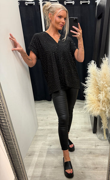 Helga glitter top - black