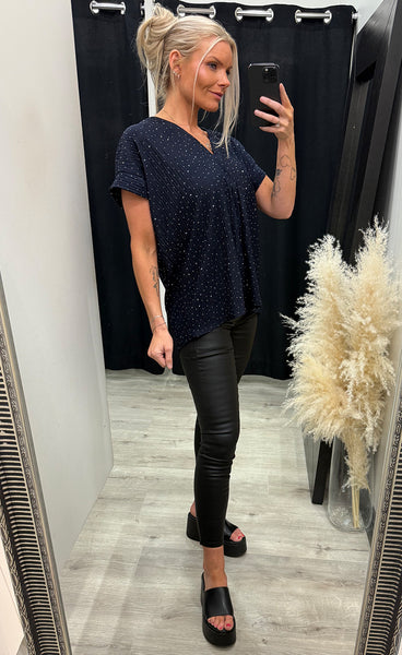 Helga glitter top - navy