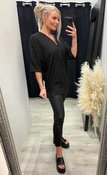 Silja zipper blouse - black