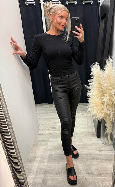 Adda glitter crop pullover 99310 - black