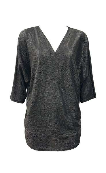 Lucy shimmer top - black