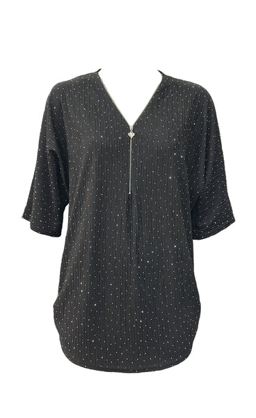Silja zipper blouse - black